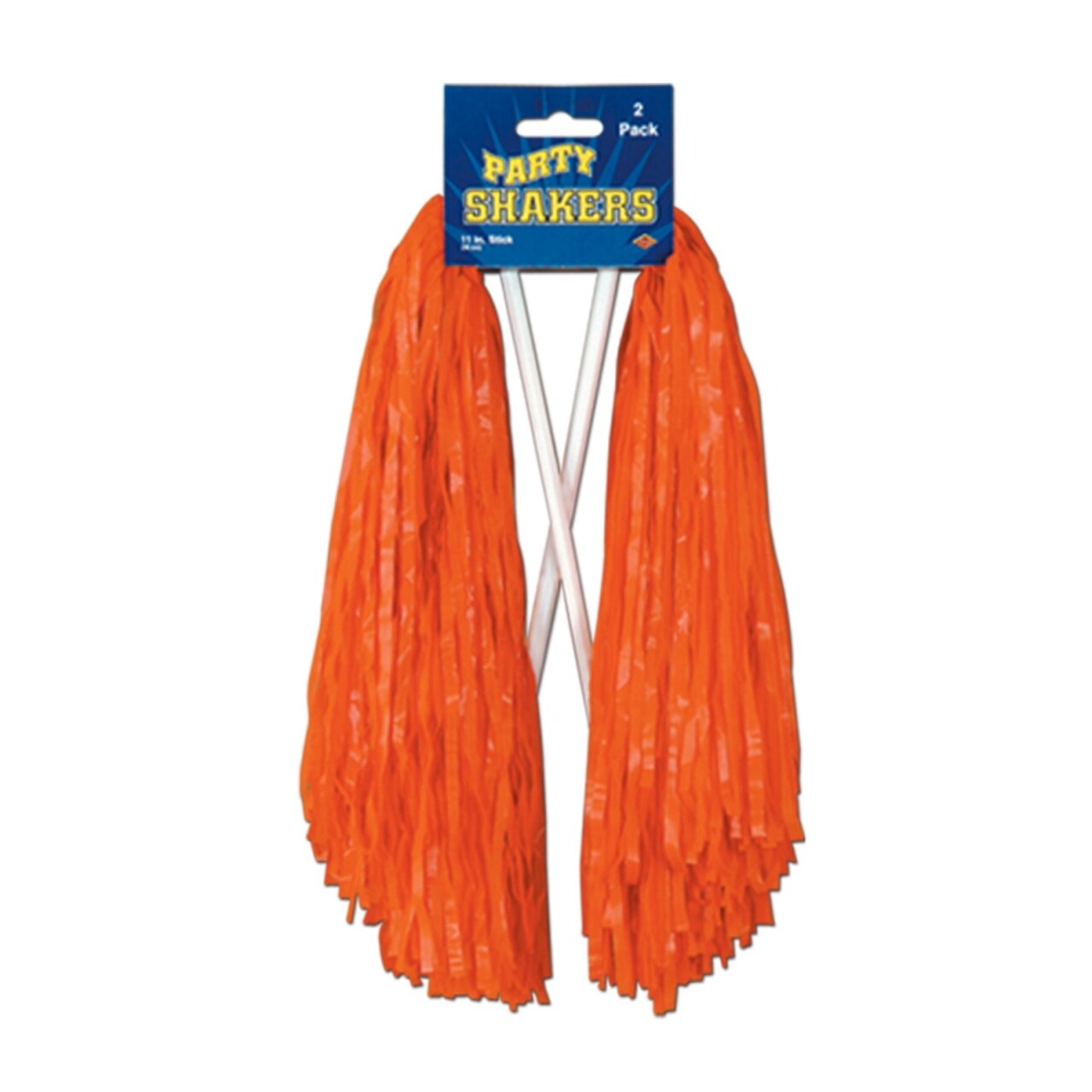Beistle Club Pack of 48 Pre-Packaged Orange Football Themed School Spirt Poly Shakers 12"